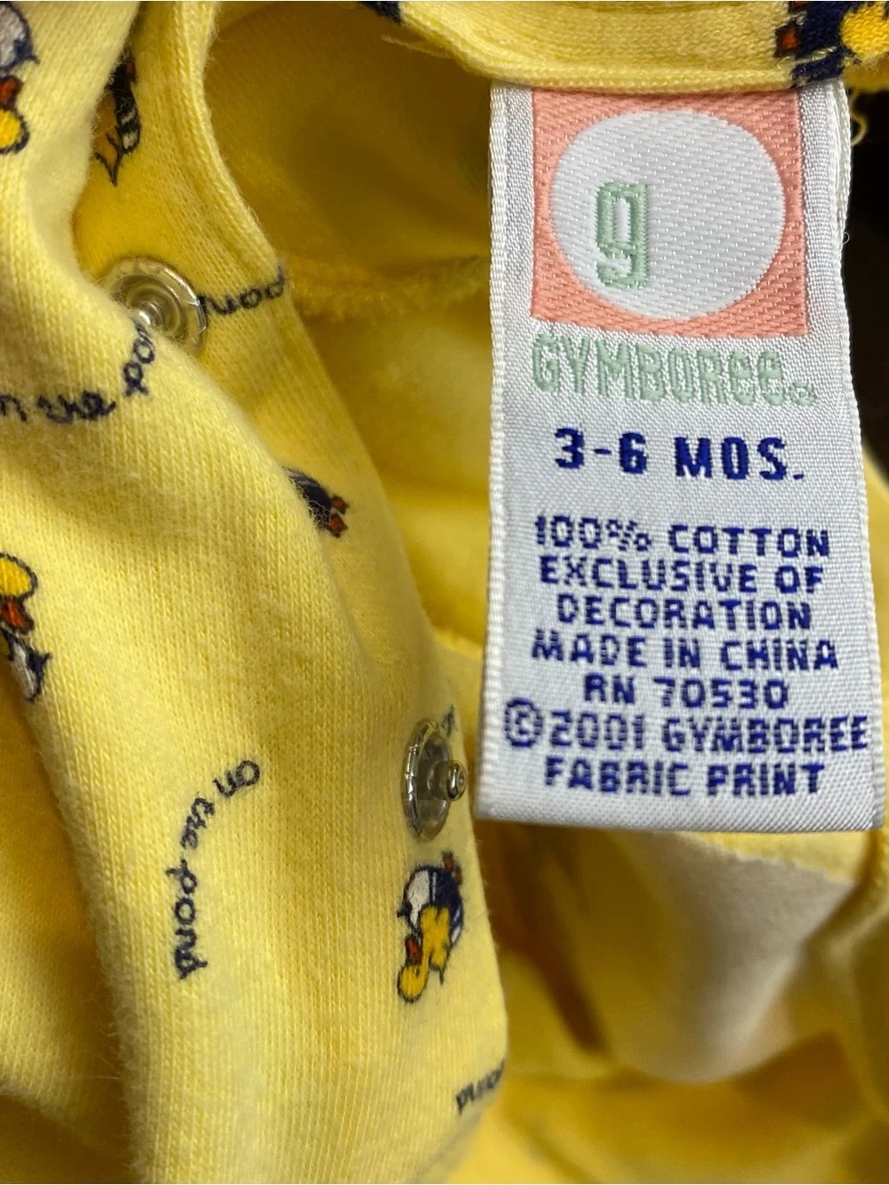 Gymboree Vintage On The Pond Yellow Duck Romper 3-6M Unisex